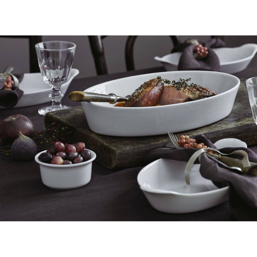 Pillivuyt Ovale offenfeste Schale 31 cm, Wei