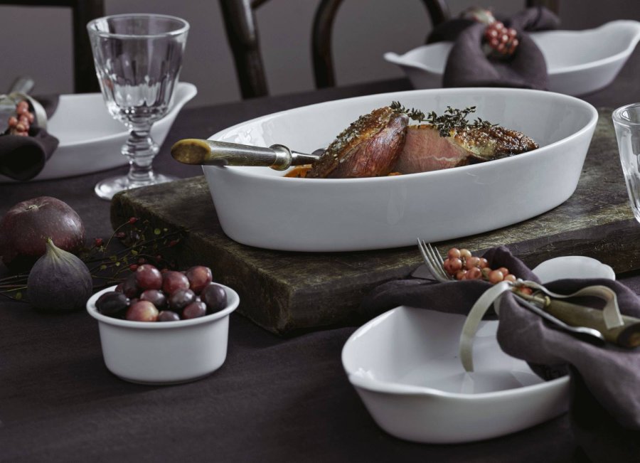 Pillivuyt Ovale offenfeste Schale 31 cm, Wei