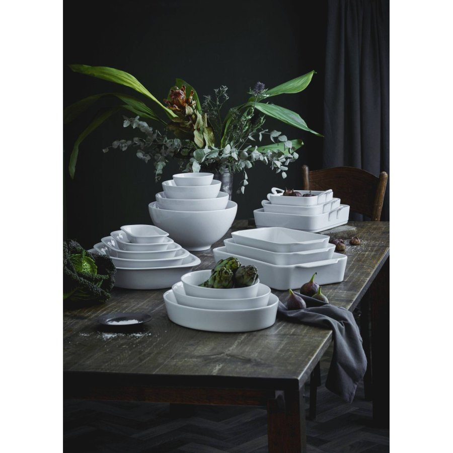 Pillivuyt Ovale offenfeste Schale 31 cm, Wei