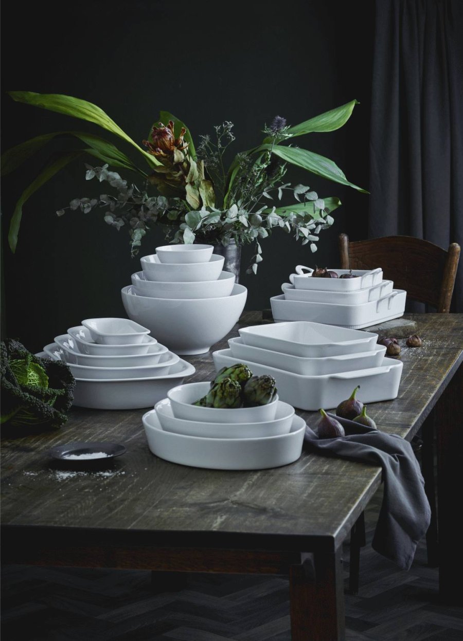 Pillivuyt Ovale offenfeste Schale 31 cm, Wei