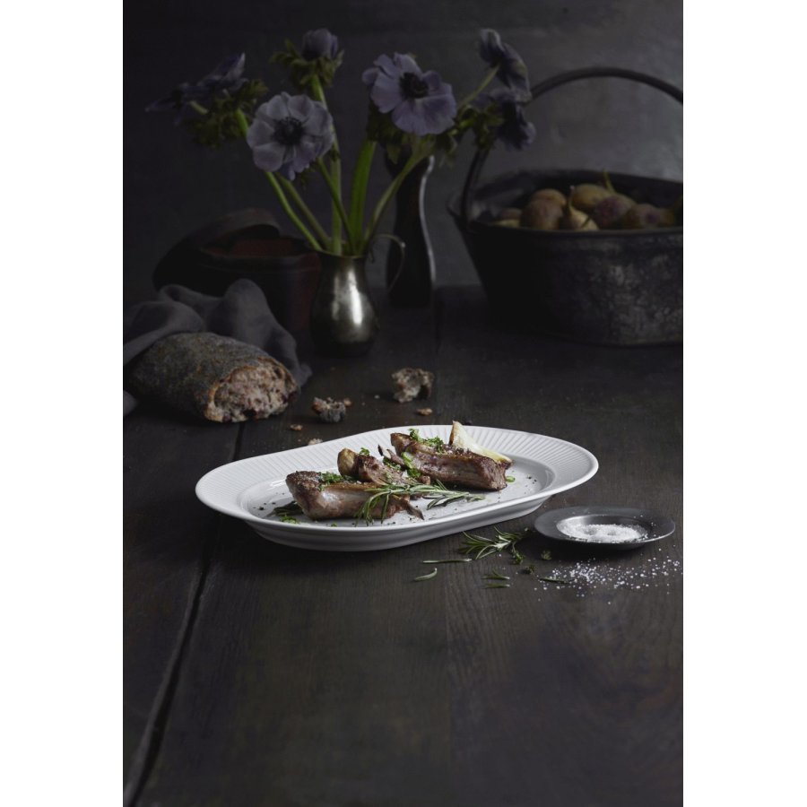 Pillivuyt Pliss Ovale Servierplatte 36 cm, Wei