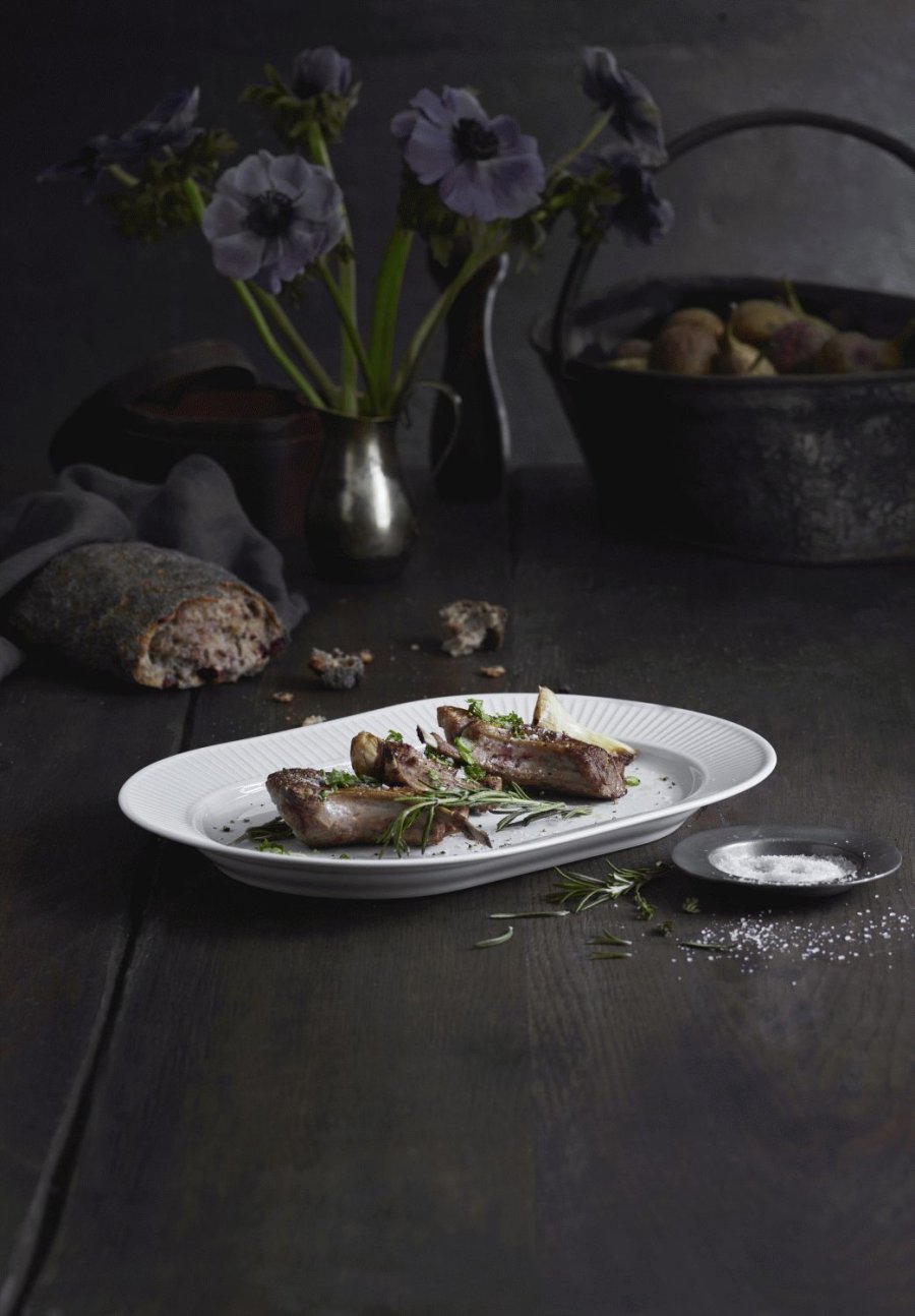 Pillivuyt Pliss Ovale Servierplatte 36 cm, Wei