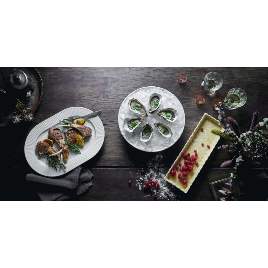 Pillivuyt Pliss Ovale Servierplatte 36 cm, Wei