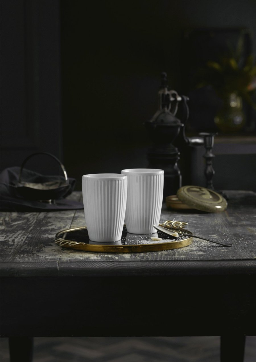 Pillivuyt Pliss Thermobecher 2er Set 25 cl, Wei