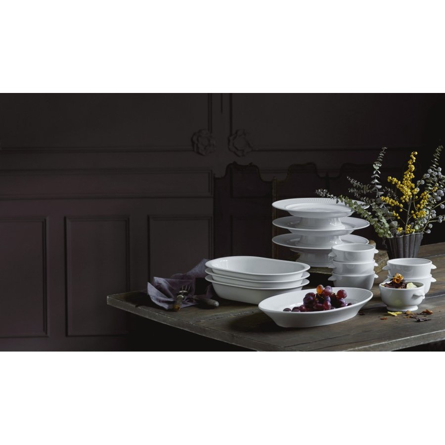 Pillivuyt Pliss Platte auf Sockel 31,5 cm, Wei