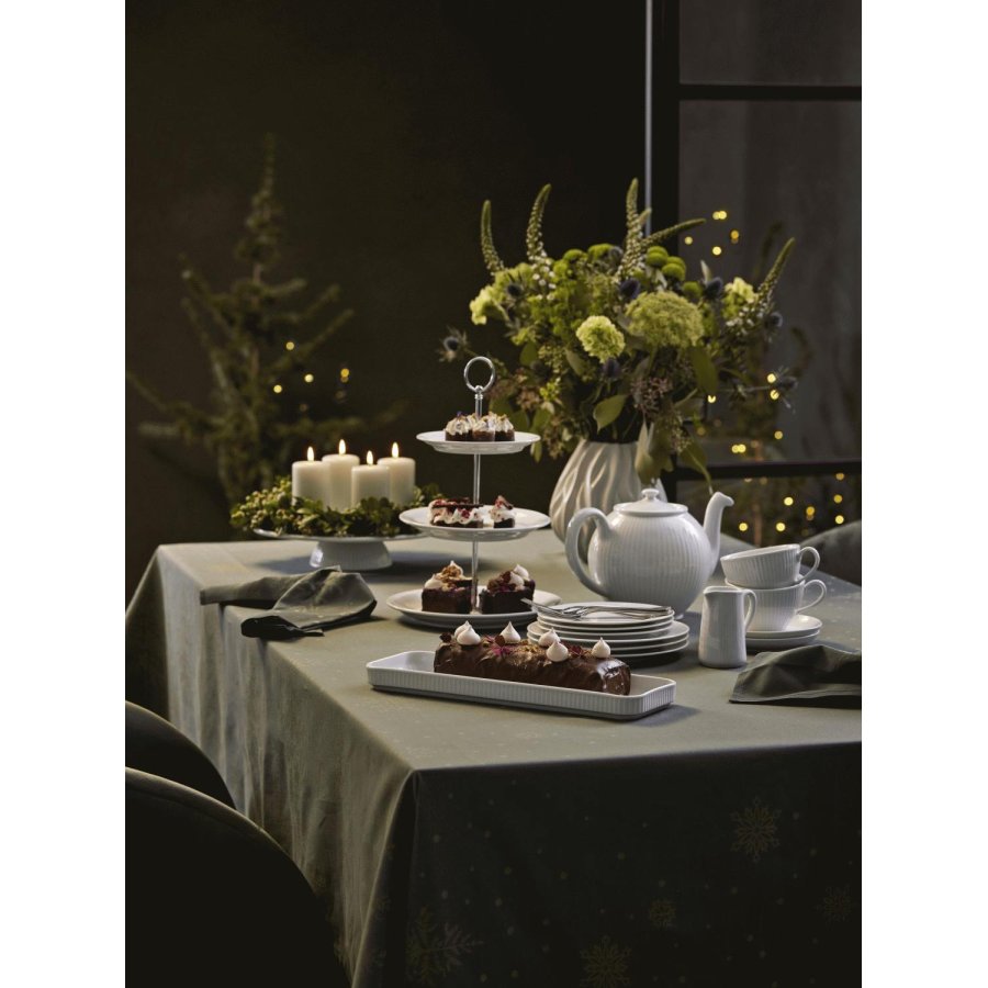 Pillivuyt Pliss Platte auf Sockel 31,5 cm, Wei