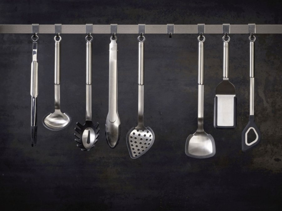 Rsle Pfannen-/Woklffel, Stahl/Schwarz