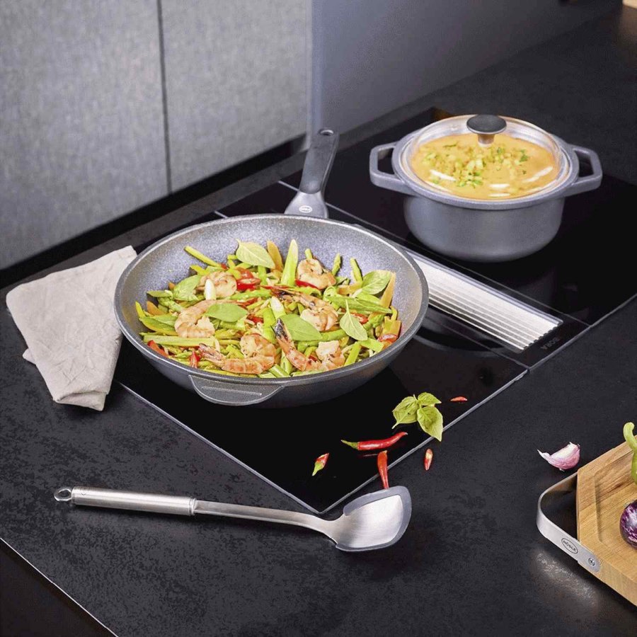 Rsle Pfannen-/Woklffel, Stahl/Schwarz