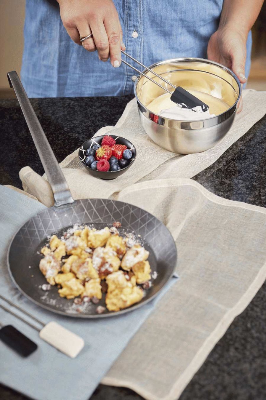 Rsle Spatel/Teigschaber Schmal 26 cm, Stahl/Schwarz