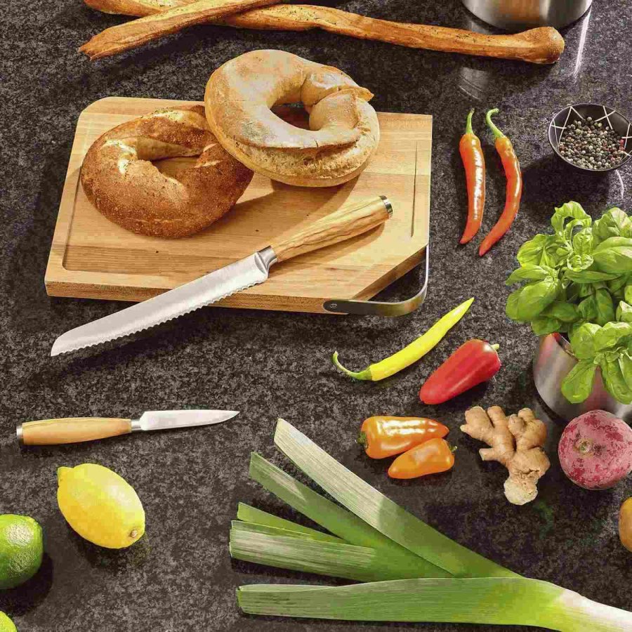 Rösle Schneidebrett mit Griff 24x36 cm, Holz/Stahl