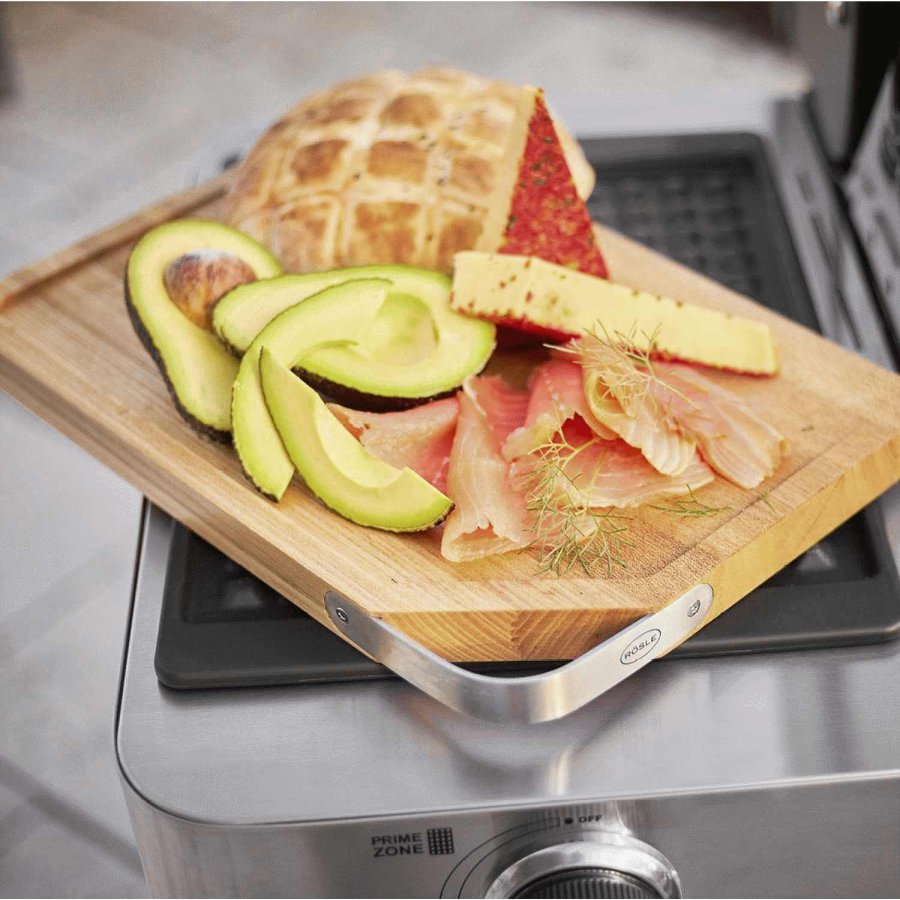 Rösle Schneidebrett mit Griff 24x36 cm, Holz/Stahl