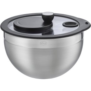 Rsle Salatschleuder mit Einsatz und Glasdeckel 5,4 l, Stahl/Schwarz