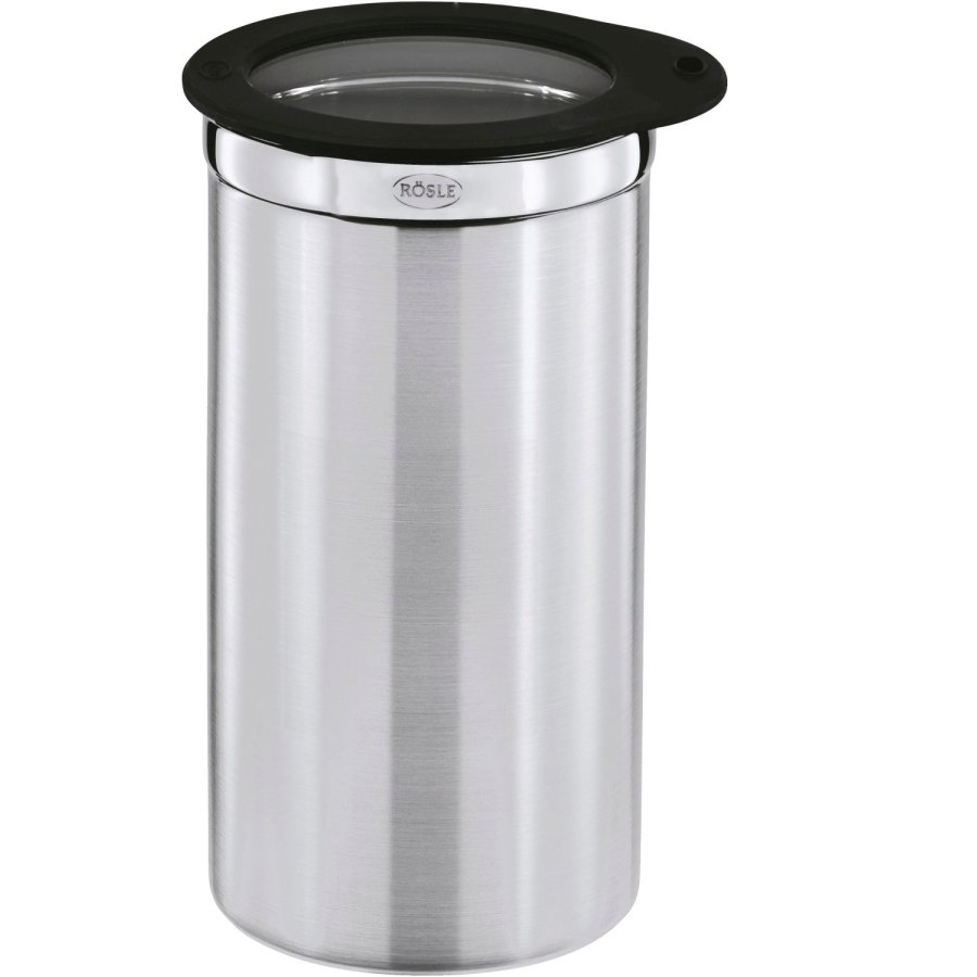 Rösle Aufbewahrungsbox mit Deckel 1,5 l, Stahl/Klar/Schwarz