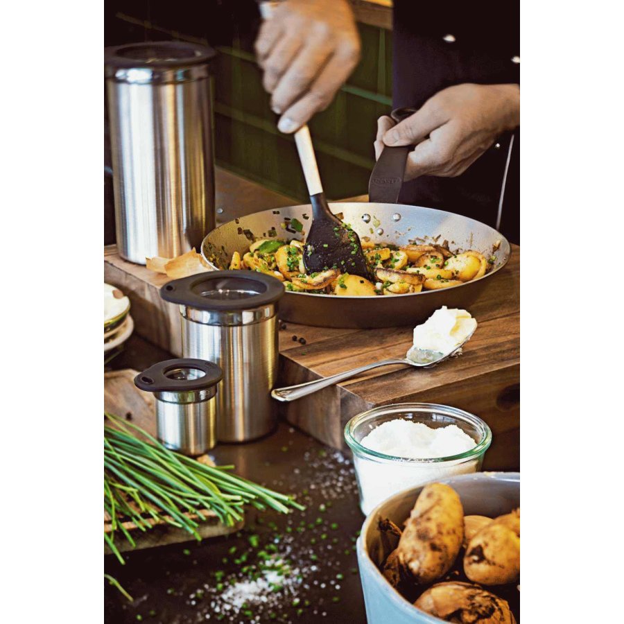 Rösle Aufbewahrungsbox mit Deckel 1,4 l, Stahl/Klar/Schwarz