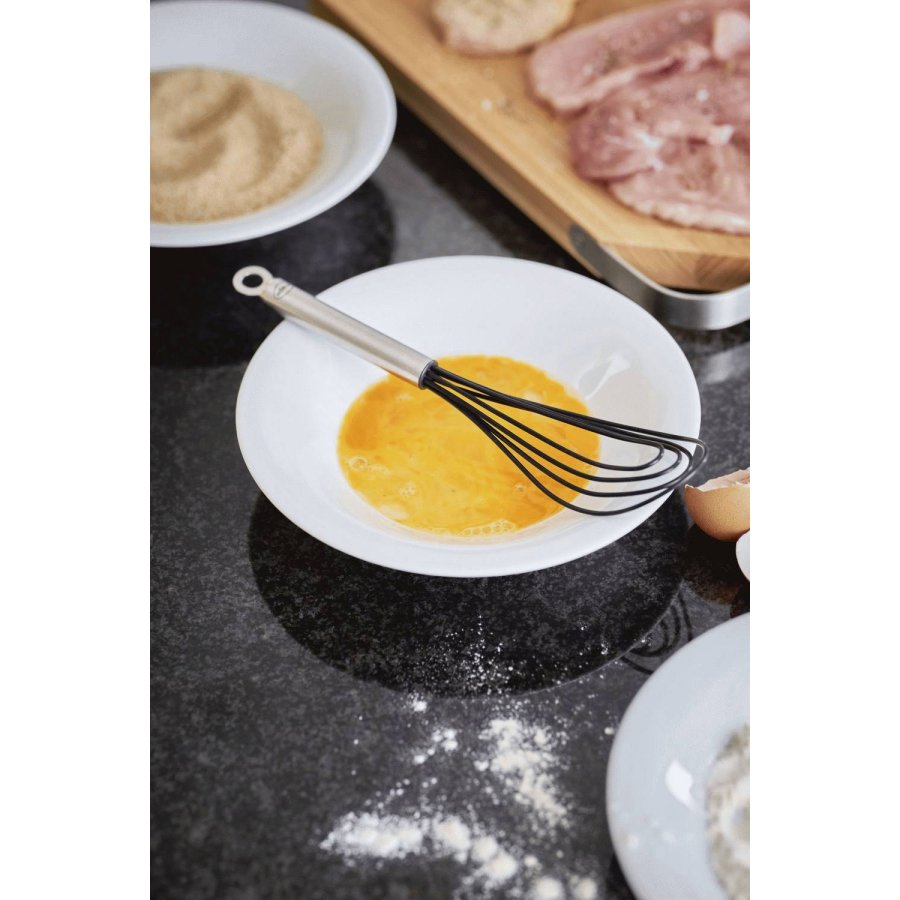 Rsle Schneebesen flach 27 cm, Stahl/Schwarz