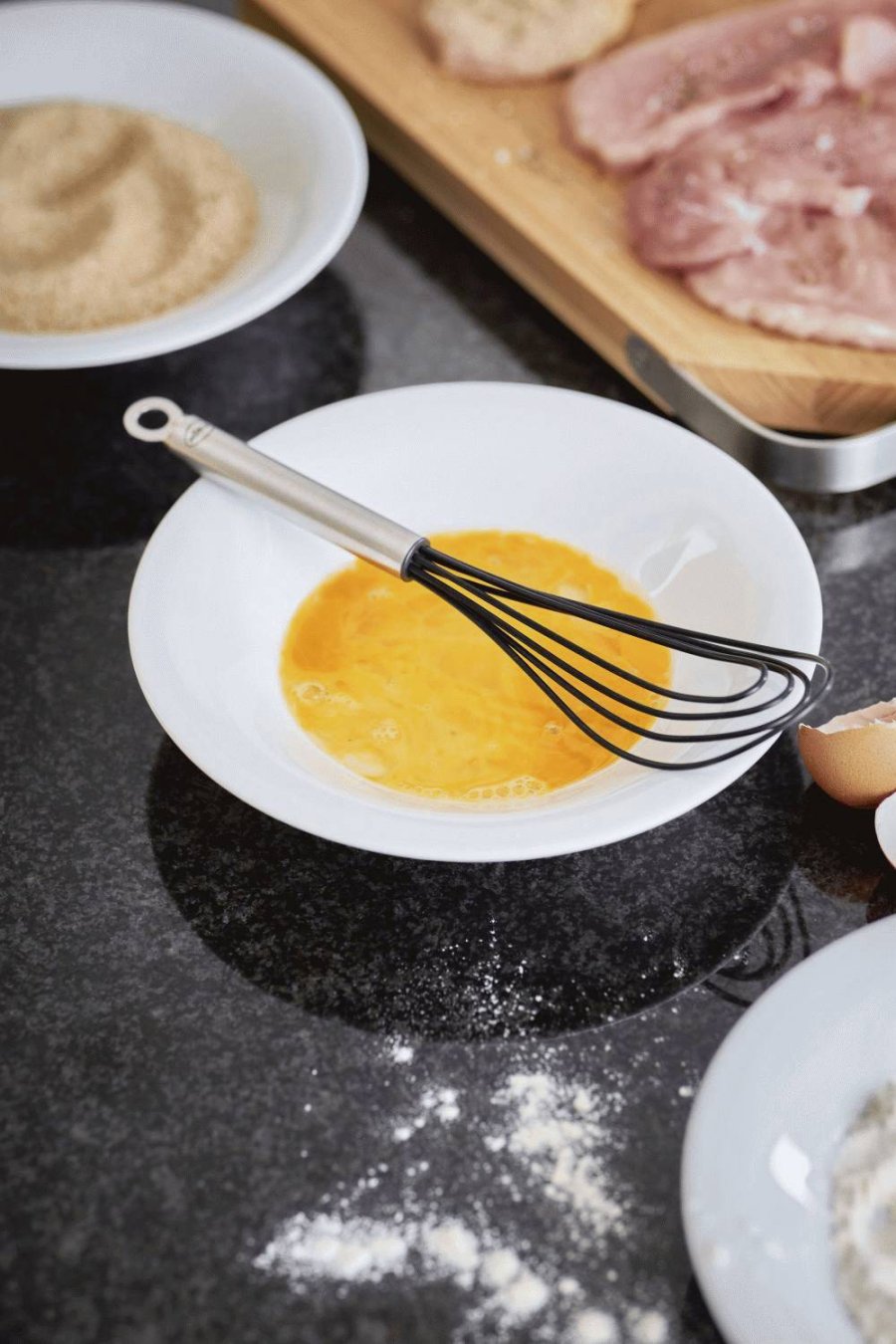 Rsle Schneebesen flach 27 cm, Stahl/Schwarz