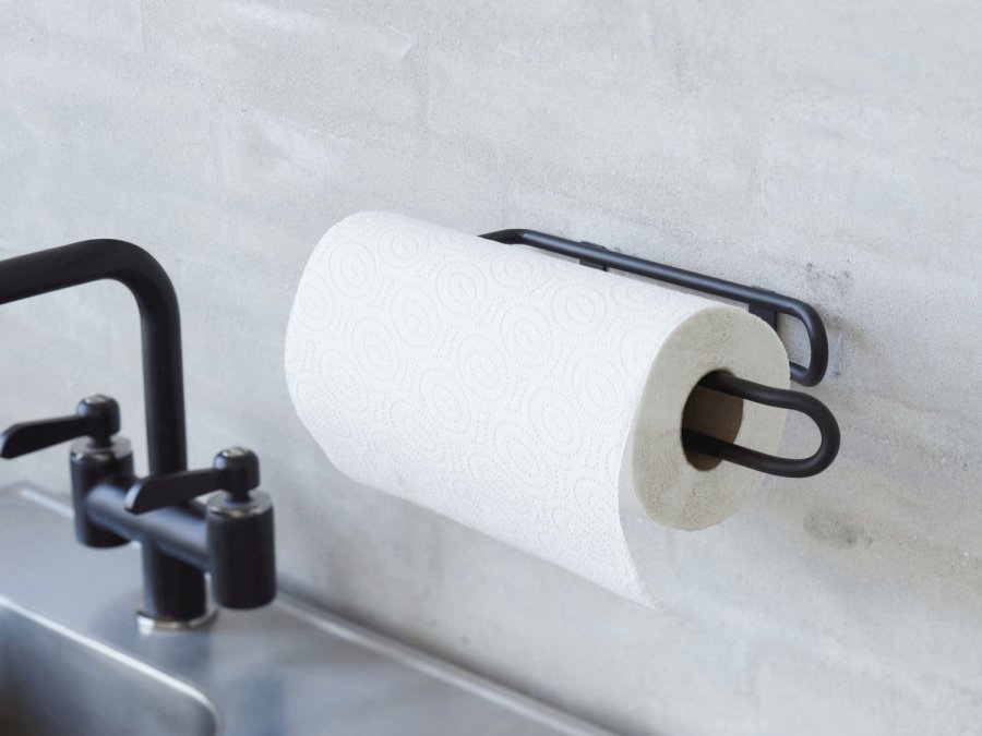 Funktion Wandmontierter Kchenrollenhalter H31,5 cm, Schwarz