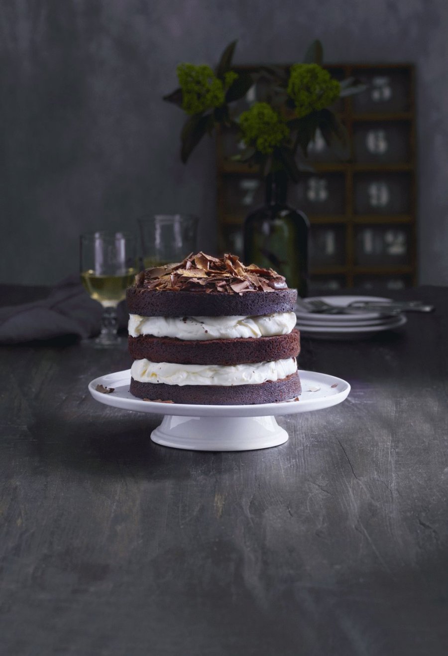 Pillivuyt Tortenplatte auf Sockel 30 cm, Wei