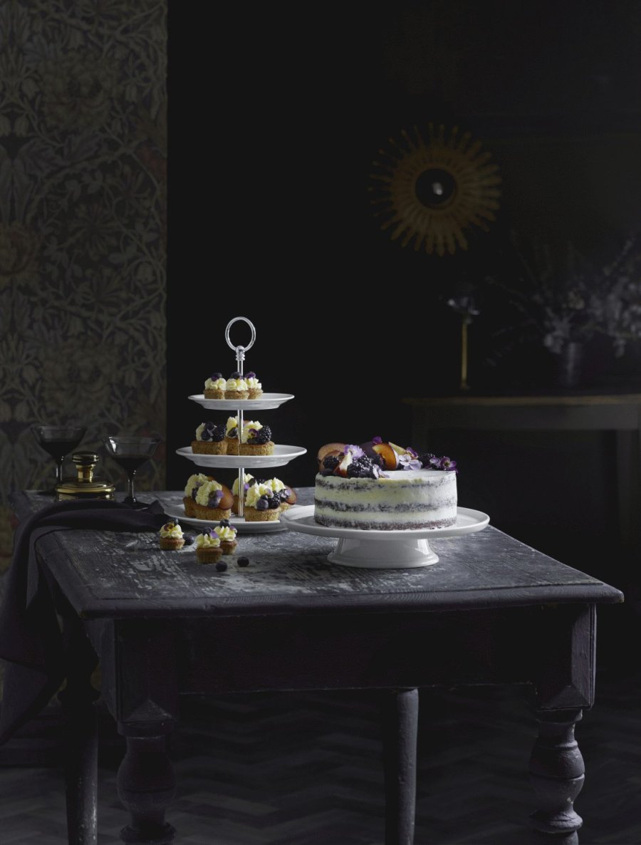 Pillivuyt Tortenplatte auf Sockel 30 cm, Wei