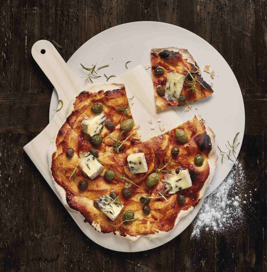 Funktion Pizzabackstein mit Schaufel 37,5 cm