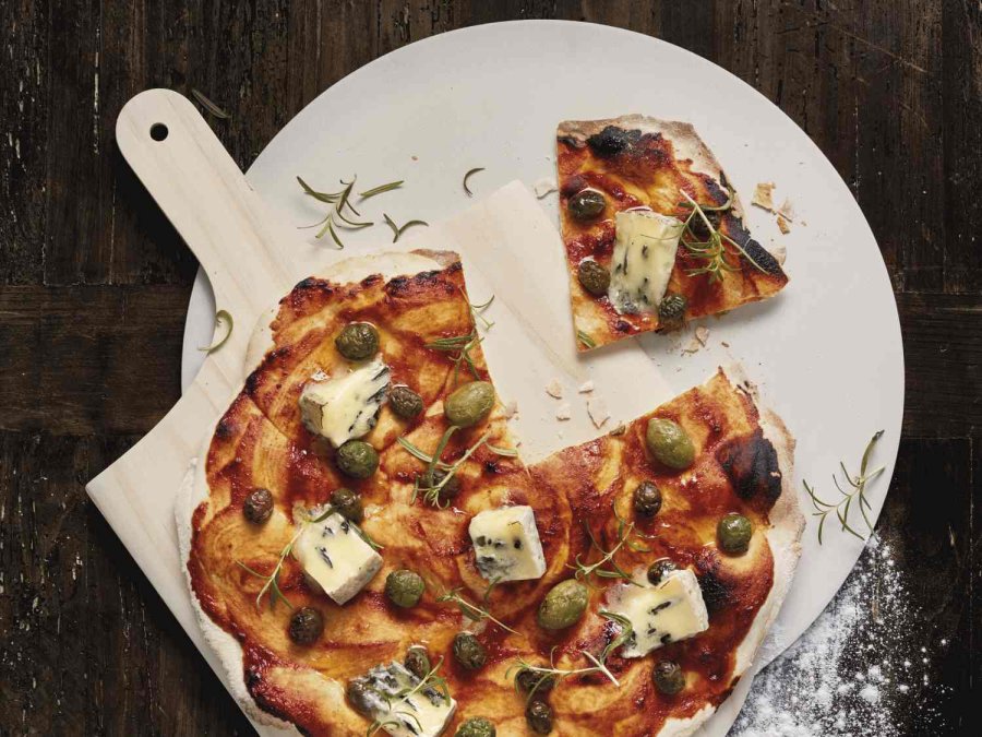 Funktion Pizzabackstein mit Schaufel 37,5 cm