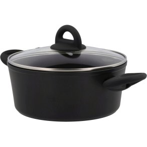 Funktion Ceramica Topf mit Glasdeckel 2,5 L, Schwarz Alu/Keramik