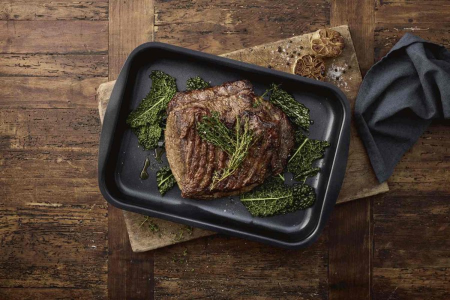 Funktion Ceramica Backform 25x35x6 cm, Schwarz Alu/Keramik