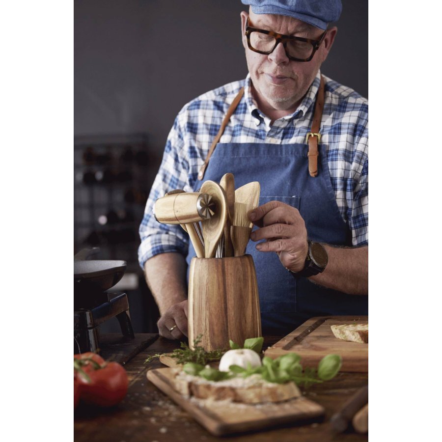 HOLM Utensilienhalter 17 cm, Akazie