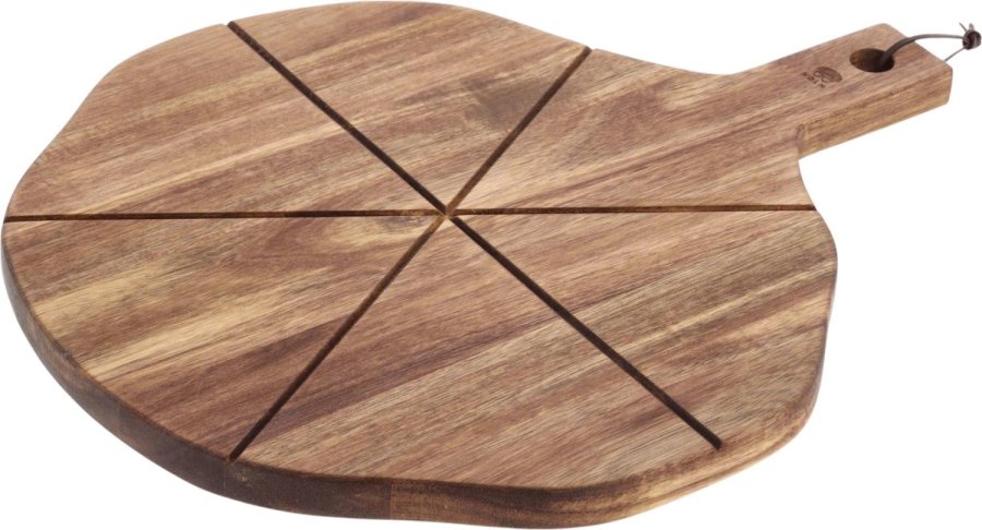 HOLM Pizza-Schneidebrett mit Rillen 44 cm, Akazie