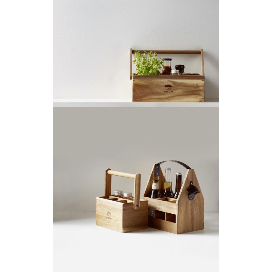 HOLM Utensilien-/Aufbewahrungshalter 24,8x14,2 cm, Akazie
