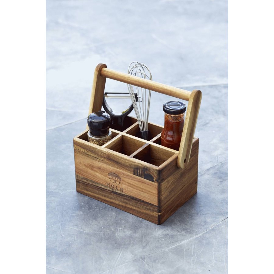 HOLM Utensilien-/Aufbewahrungshalter 24,8x14,2 cm, Akazie