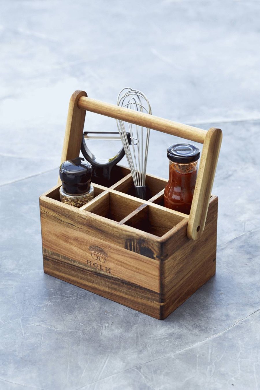 HOLM Utensilien-/Aufbewahrungshalter 24,8x14,2 cm, Akazie