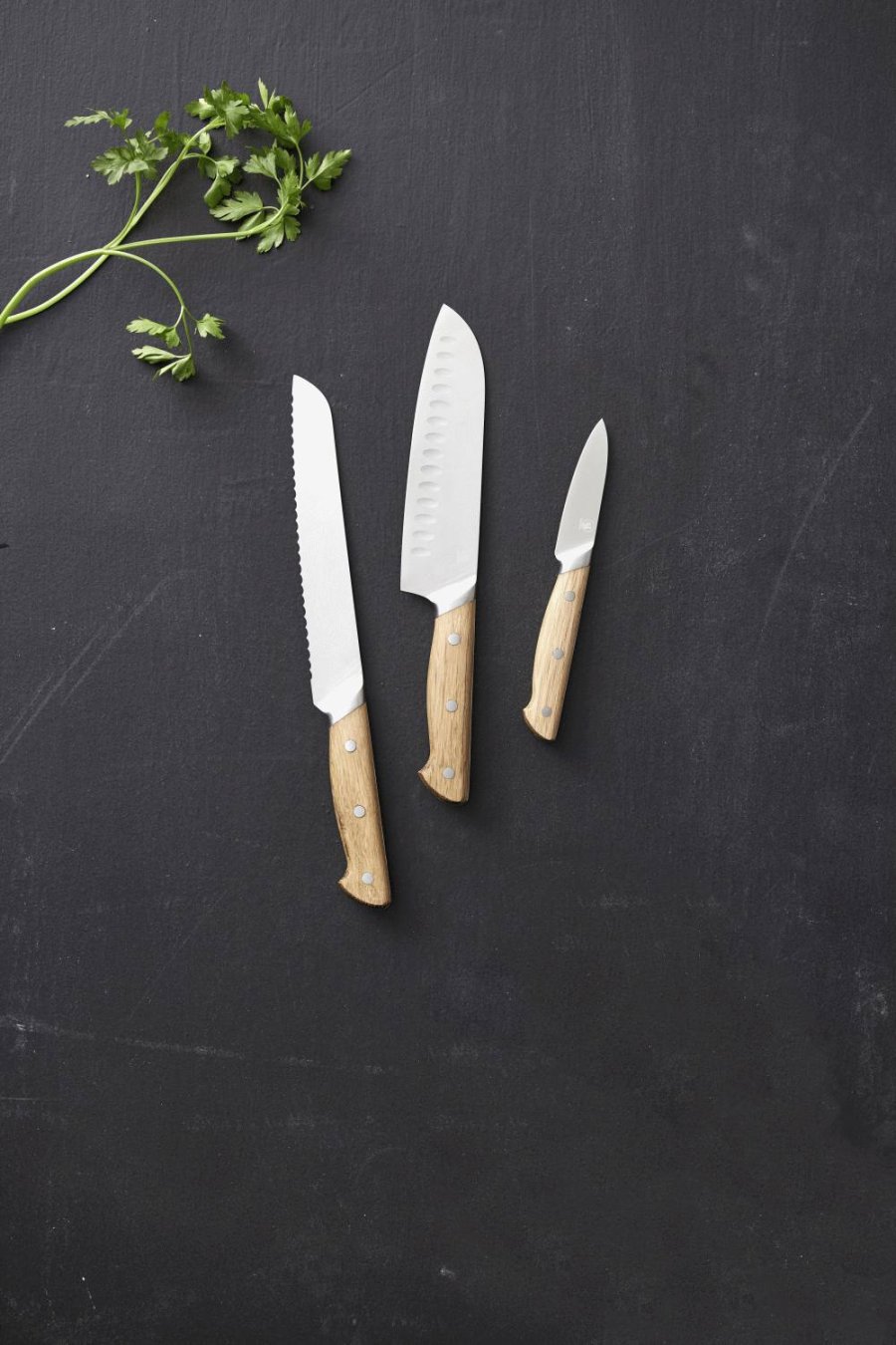 Morsø Foresta Knivsæt 3 Dele, Eg/Rustfrit Stål