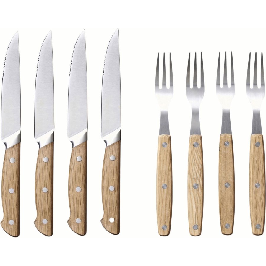 Mors Foresta Besteckset 8-teilig, Eiche/Edelstahl