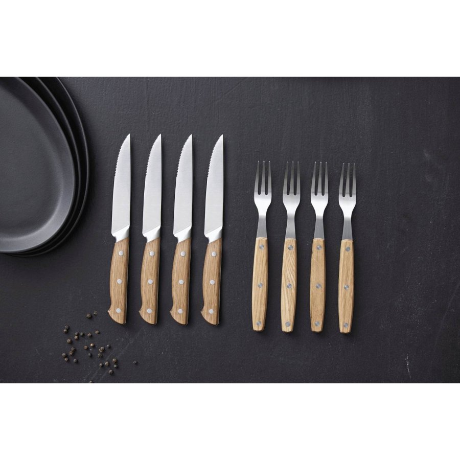Mors Foresta Besteckset 8-teilig, Eiche/Edelstahl