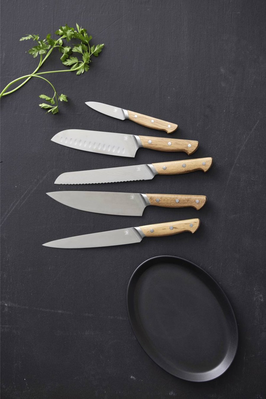 Morsø Foresta Knivsæt 5 Dele, Eg/Rustfrit Stål