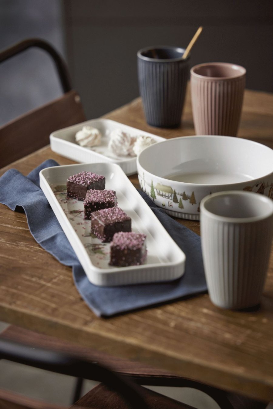 Pillivuyt Pliss Thermobecher 2er Set 25 cl, Midnight Blue