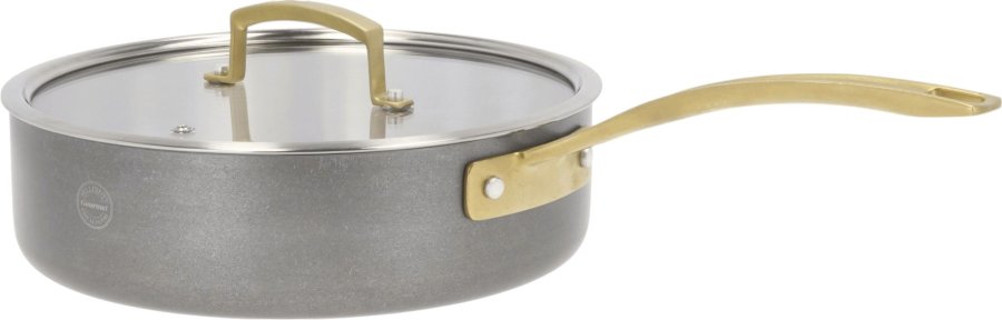 Pillivuyt Gourmet Durance Sautierpfanne mit Deckel 24 cm, Stahl rostfrei