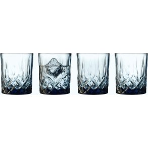 Lyngby Glas Sorrento Whiskyglas 4er Set 32 cl, Blau
