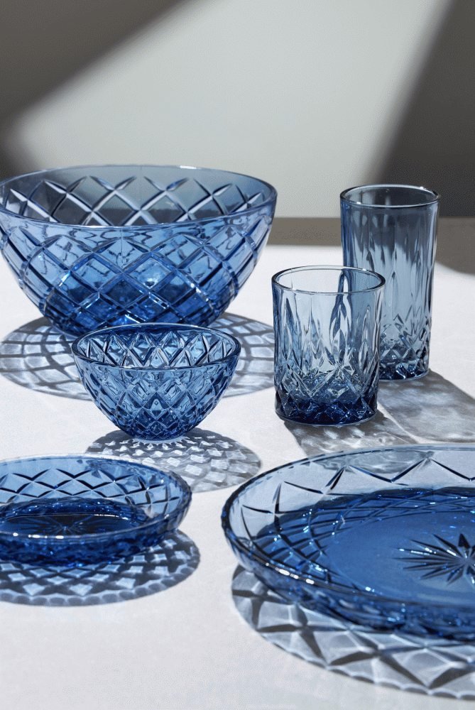 Lyngby Glas Sorrento Highball Glas 4er Set 38 cl, Blau