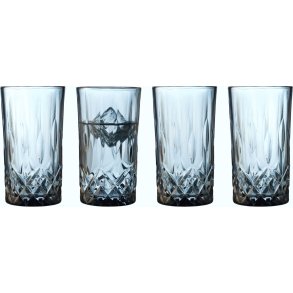 Lyngby Glas Sorrento Highball Glas 4er Set 38 cl, Blau