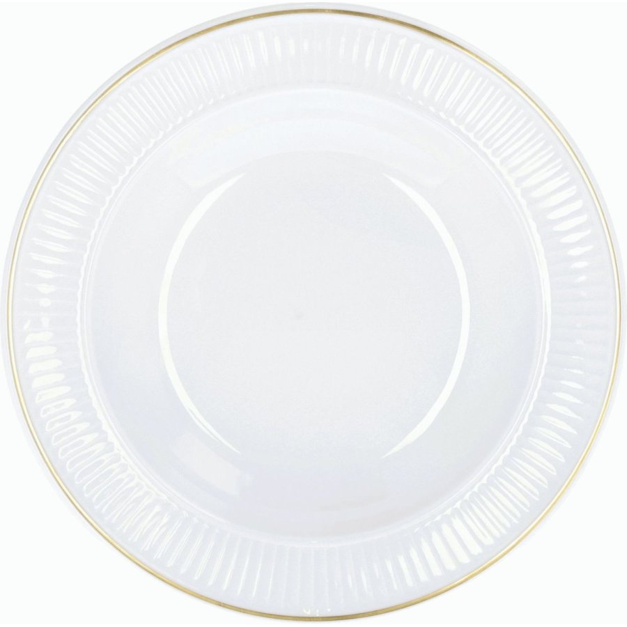 Pillivuyt Pliss Teller 22 cm, Wei/Mattgold