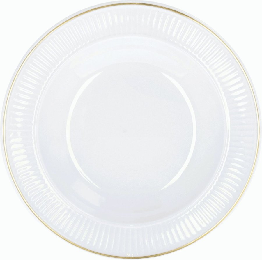 Pillivuyt Pliss Teller 22 cm, Wei/Mattgold