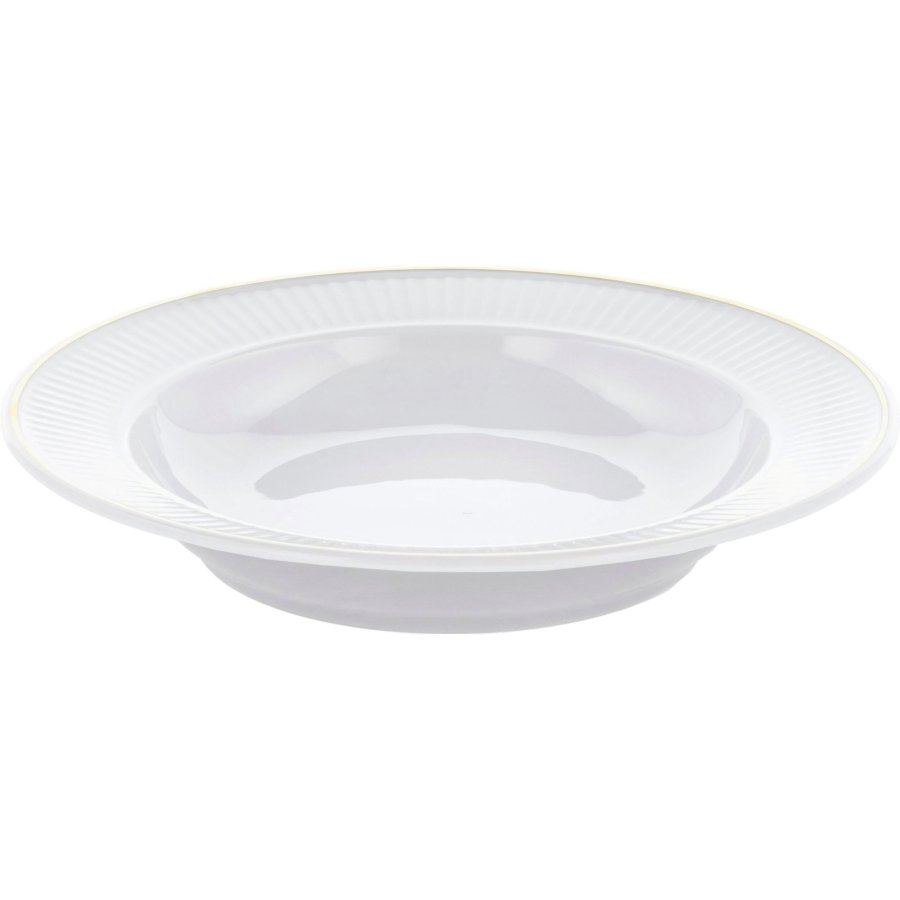 Pillivuyt Pliss Teller 22 cm, Wei/Mattgold