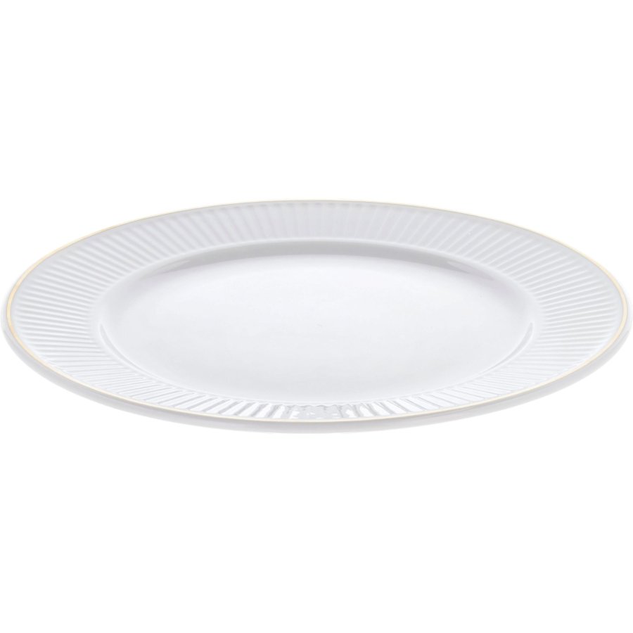 Pillivuyt Pliss Teller 28 cm, Wei/Mattgold