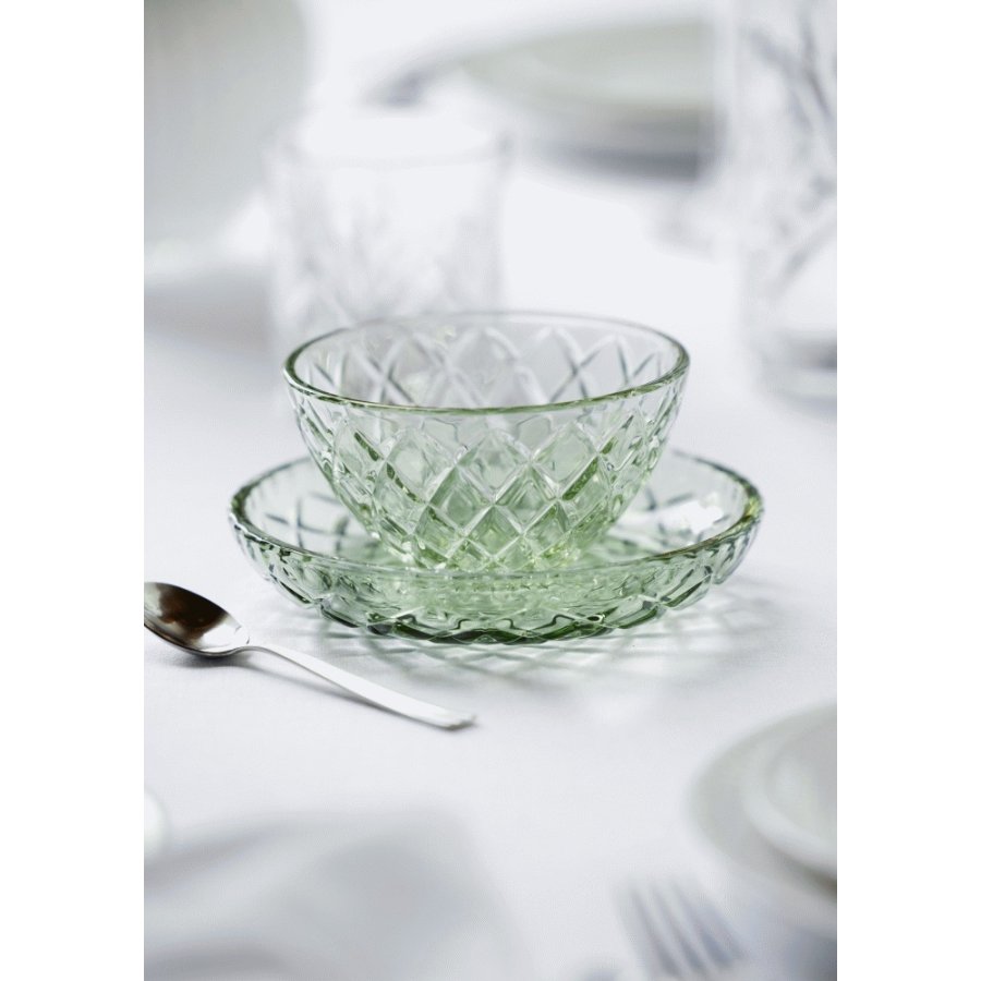 Lyngby Glas Sorrento Kuchenteller 4er Set 16 cm, Grn