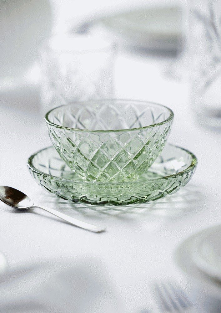 Lyngby Glas Sorrento Kuchenteller 4er Set 16 cm, Grn