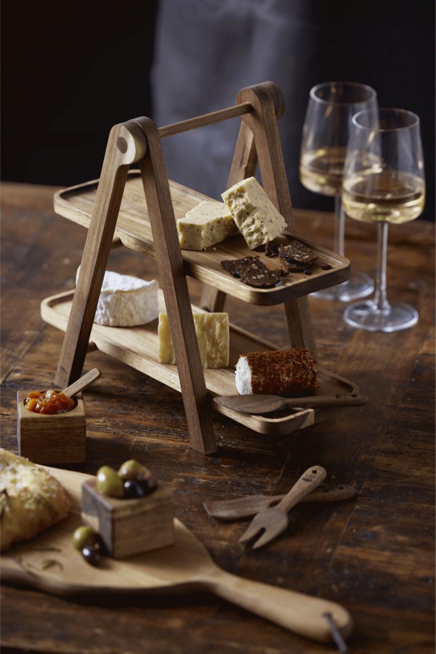 HOLM Servier-Aufsatz H36 cm, Akazie