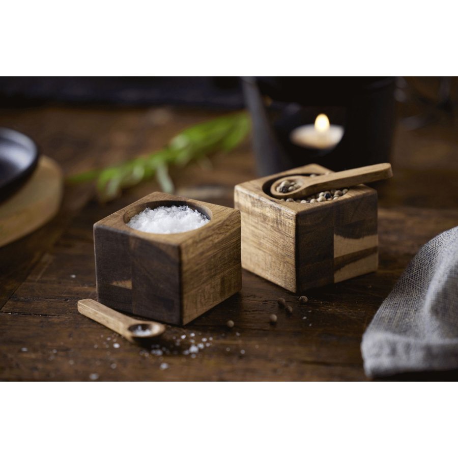 HOLM Mini-Schssel-Set 2er Set, 5 cm H5 cm, Akazie