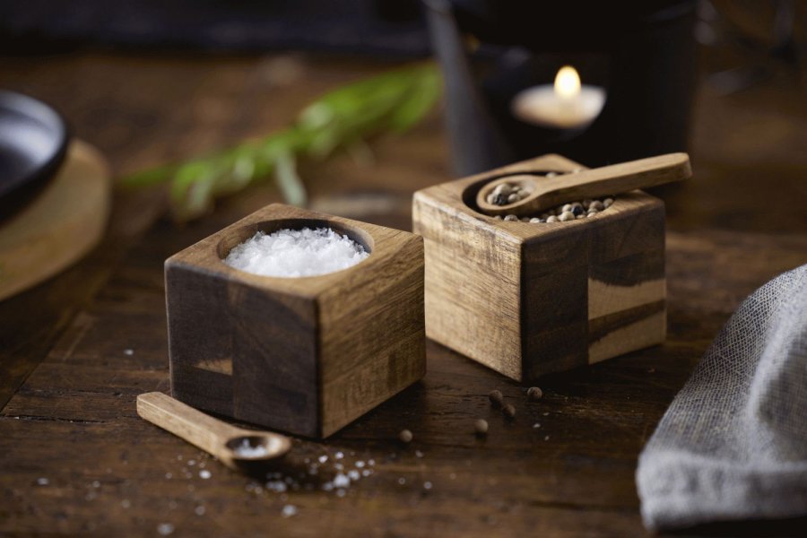 HOLM Mini-Schssel-Set 2er Set, 5 cm H5 cm, Akazie